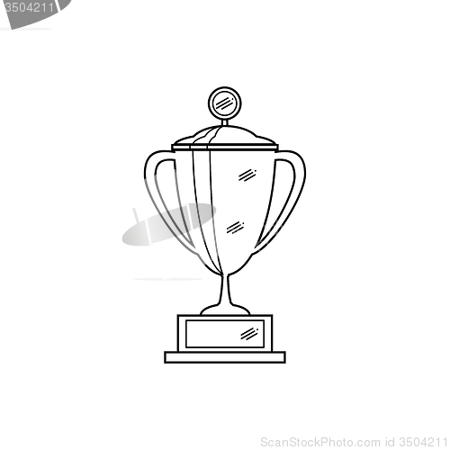 Image of outline illustration of trophy cup