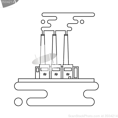 Image of Concept of industrial factory buildings  flat design style.