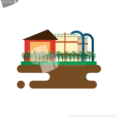 Image of Vector concept of biofuels refinery plant for processing natural resources like biodiesel