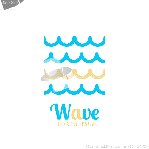 Image of Abstract wavy icon. Company logo or presentations. Vector illustration