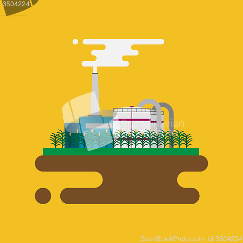 Image of Vector concept of biofuels refinery plant for processing natural resources like biodiesel