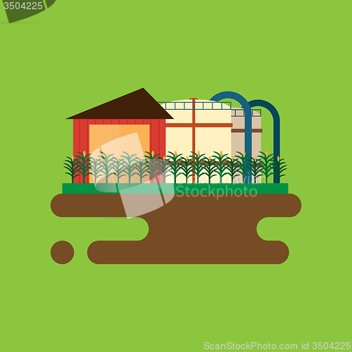 Image of Vector concept of biofuels refinery plant for processing natural resources like biodiesel