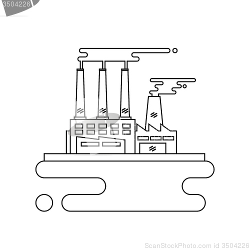 Image of Concept of industrial factory buildings  flat design style.