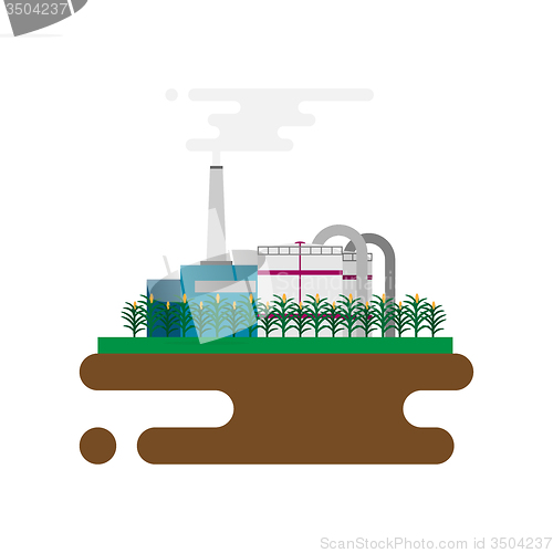 Image of Vector concept of biofuels refinery plant for processing natural resources like biodiesel