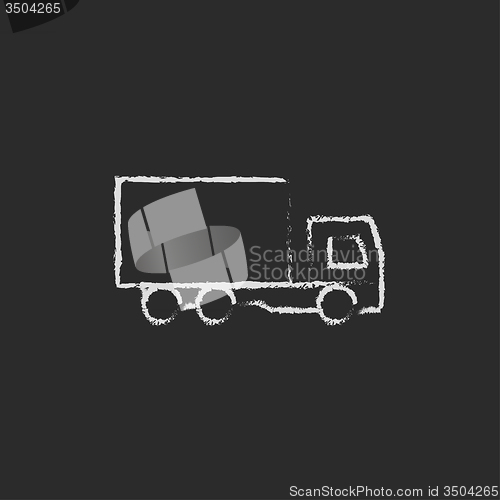 Image of Delivery truck icon drawn in chalk.