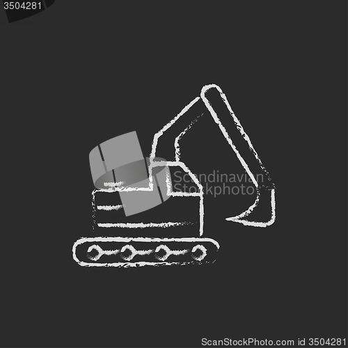 Image of Excavator icon drawn in chalk.