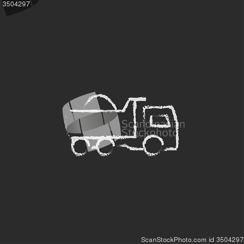 Image of Dump truck icon drawn in chalk.