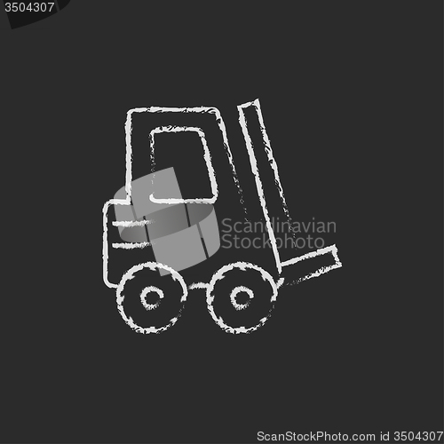 Image of Forklift icon drawn in chalk.