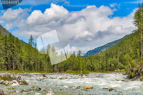 Image of Mountain Altai. The river Akkem. Russia