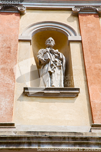 Image of marble in old  europe milan and statue
