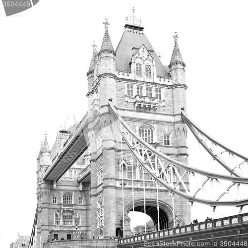 Image of london tower in england old bridge and the cloudy sky