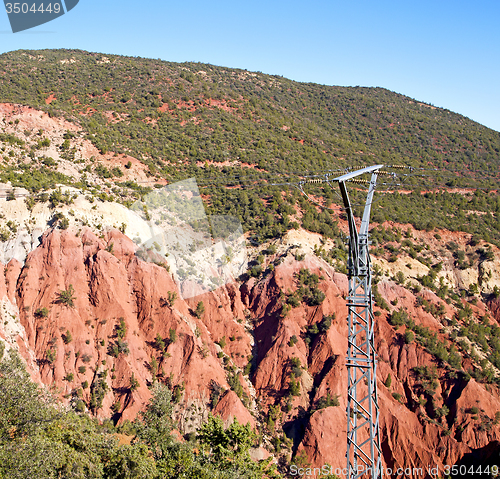 Image of the    dades valley in atlas moroco africa ground tree  and nobo