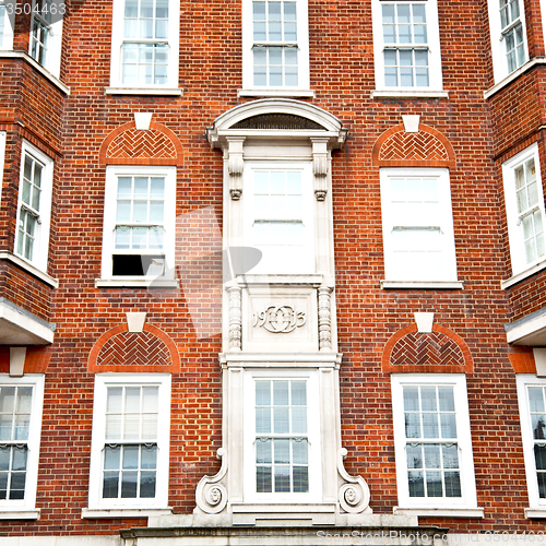 Image of window in europe london old red brick wall and      historical 