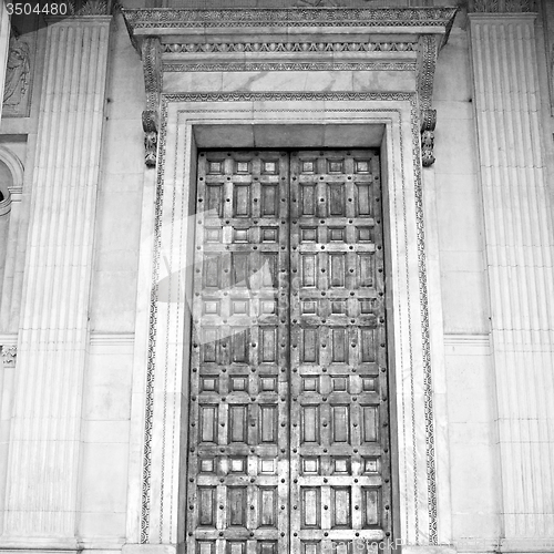 Image of door st paul cathedral in london england old construction and re