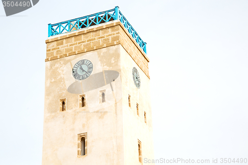 Image of old brick tower in  africa village   sky