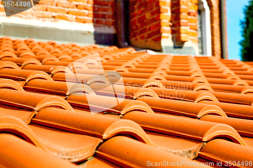 Image of old roof in italy the line  of diagonal architecture