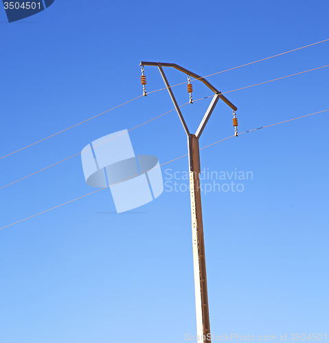 Image of   utility pole in africa morocco energy and distribution pylon