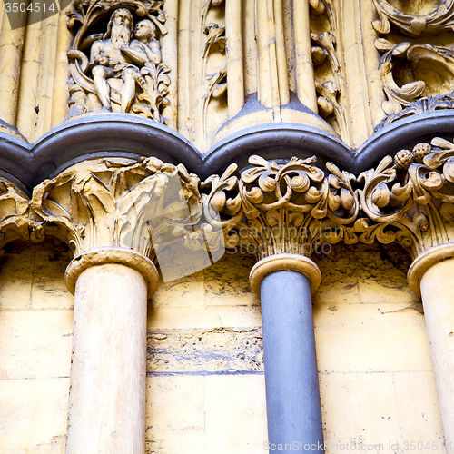 Image of england  historic   marble and statue in old city of london 