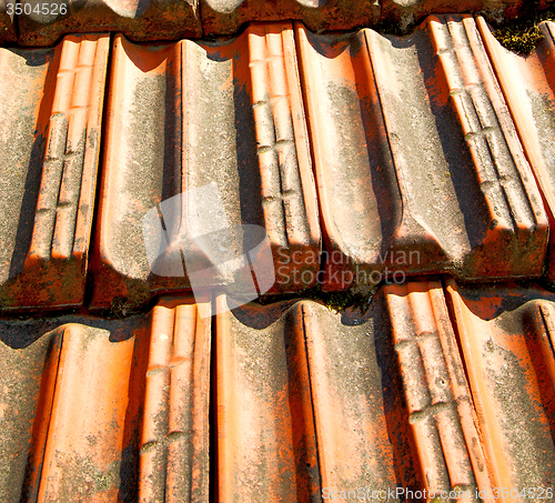 Image of old roof in italy the line and texture of diagonal architecture