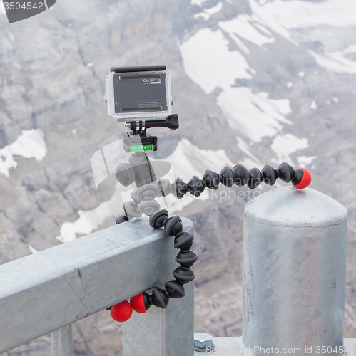 Image of LES DIABLERETS, SWITZERLAND - JULY 22, 2015: Closeup of GoPro He