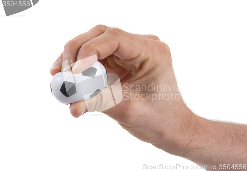 Image of Hands with soccer ball