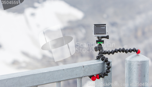 Image of LES DIABLERETS, SWITZERLAND - JULY 22, 2015: Closeup of GoPro He