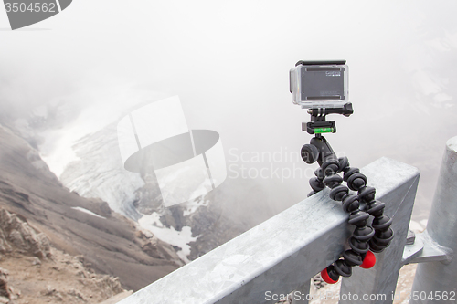 Image of LES DIABLERETS, SWITZERLAND - JULY 22, 2015: Closeup of GoPro He