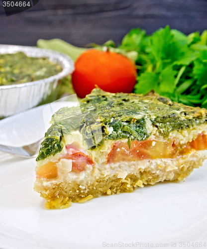 Image of Pie celtic with spinach on board