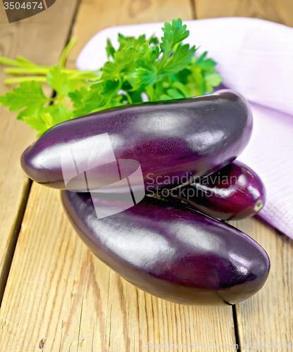 Image of Eggplant with parsley on the board