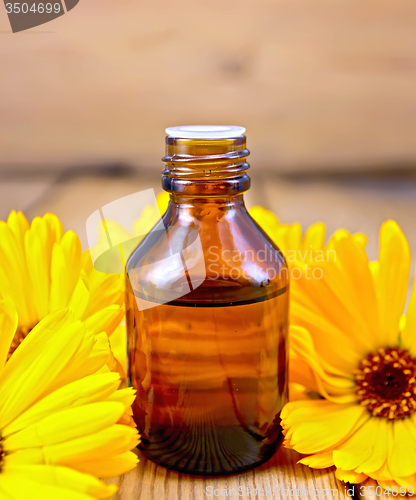 Image of Oil with calendula on board