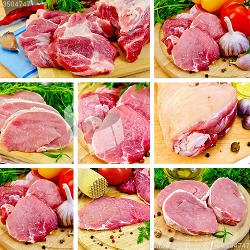 Image of Meat pork on board set