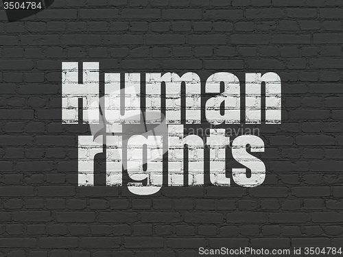 Image of Politics concept: Human Rights on wall background