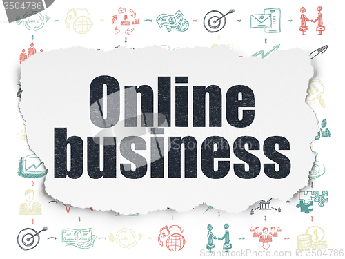 Image of Business concept: Online Business on Torn Paper background