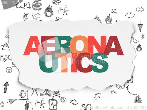 Image of Science concept: Aeronautics on Torn Paper background