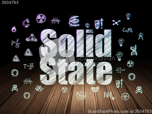 Image of Science concept: Solid State in grunge dark room