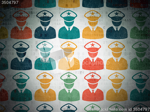 Image of Law concept: Police icons on Digital Paper background