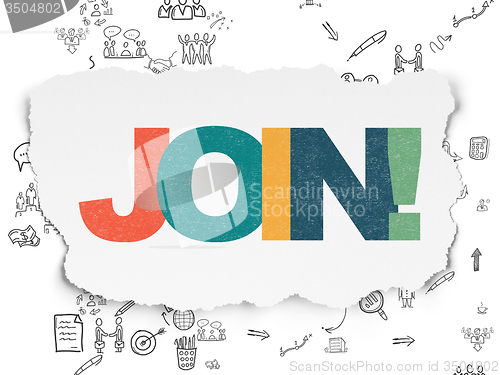 Image of Business concept: Join! on Torn Paper background