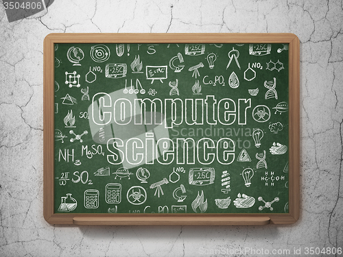 Image of Science concept: Computer Science on School Board background