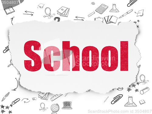 Image of Learning concept: School on Torn Paper background