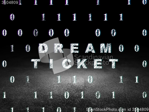 Image of Finance concept: Dream Ticket in grunge dark room