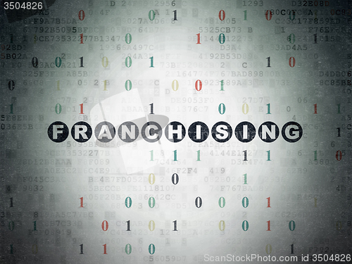 Image of Finance concept: Franchising on Digital Paper background