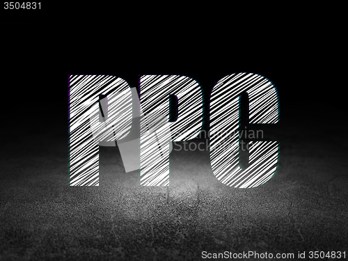 Image of Advertising concept: PPC in grunge dark room