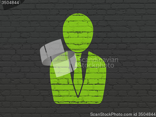 Image of News concept: Business Man on wall background