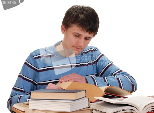 Image of Boy Reading Books