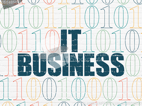 Image of Business concept: IT Business on wall background