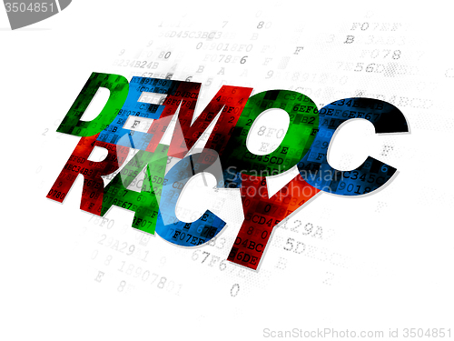 Image of Politics concept: Democracy on Digital background