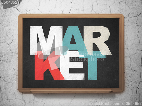 Image of Advertising concept: Market on School Board background