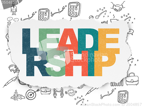 Image of Business concept: Leadership on Torn Paper background