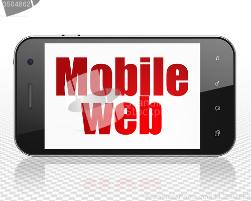Image of Web design concept: Smartphone with Mobile Web on display