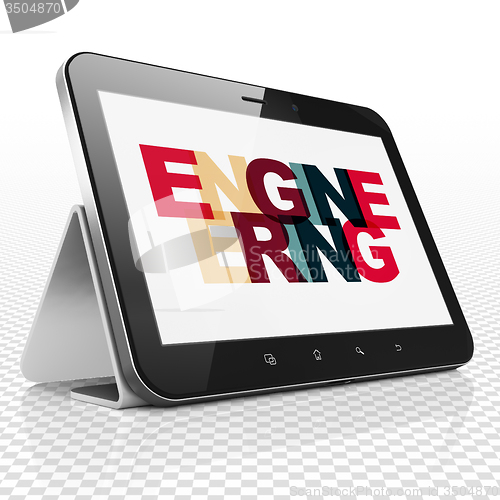 Image of Science concept: Tablet Computer with Engineering on  display